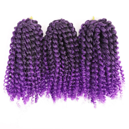 Short 8 Inch Marley Marlybob Crochet Braiding Hair Passion Twist Synthetic Jerry Curl Hair Extensions 3pack/Set for Women