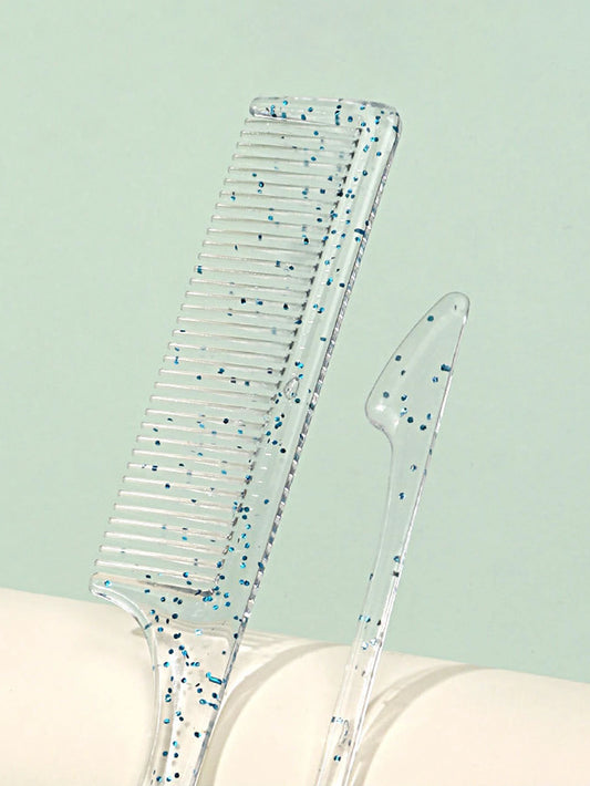 3-piece transparent comb set with double-sided edge control brush tear brush and pointed tail comb Special for real hair wigs