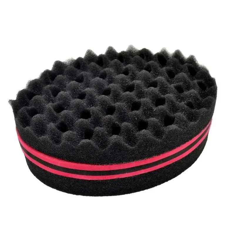 New Double-Sided Magic Twisted Hairbrush Sponge Fashion Styling Oval Dual Use Perforated Curly Sponge Wave Roll Washable Tool