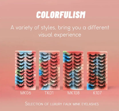 Lashes 5/10 Pairs 3D Mink Lashes Fluffy Soft Wispy Volume Natural long E-girls False Eyelashes Eye Lashes Reusable lashes Makeup