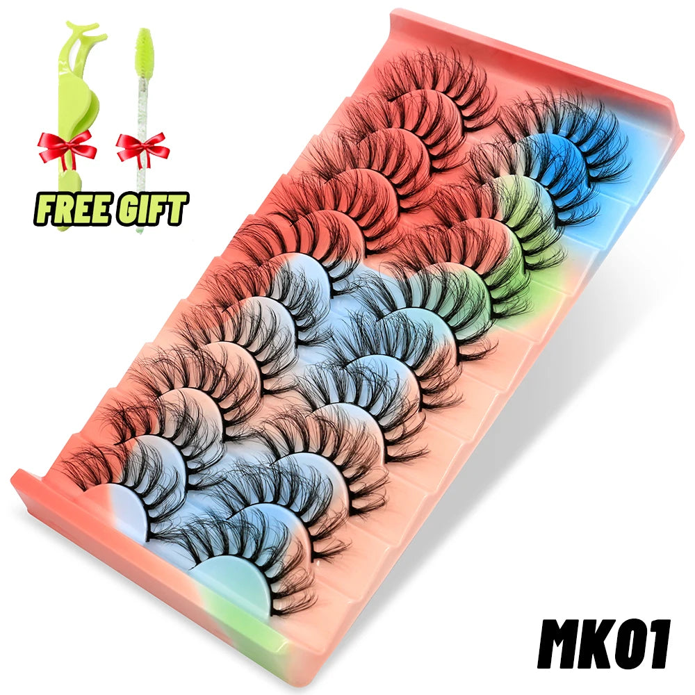 Lashes 5/10 Pairs 3D Mink Lashes Fluffy Soft Wispy Volume Natural long E-girls False Eyelashes Eye Lashes Reusable lashes Makeup