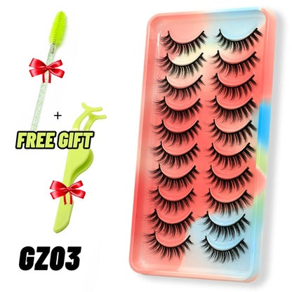 Lashes 5/10 Pairs 3D Mink Lashes Fluffy Soft Wispy Volume Natural long E-girls False Eyelashes Eye Lashes Reusable lashes Makeup