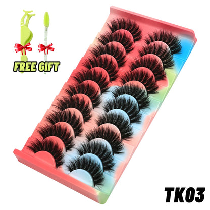 Lashes 5/10 Pairs 3D Mink Lashes Fluffy Soft Wispy Volume Natural long E-girls False Eyelashes Eye Lashes Reusable lashes Makeup