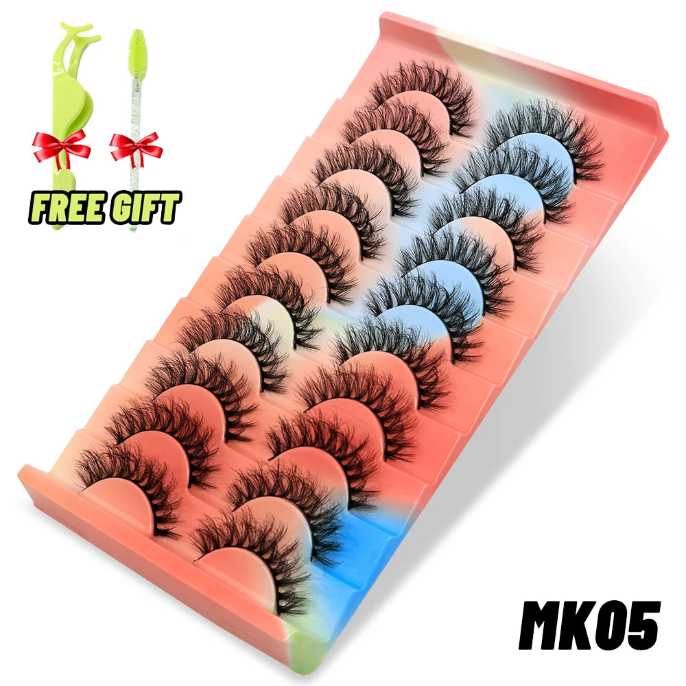 Lashes 5/10 Pairs 3D Mink Lashes Fluffy Soft Wispy Volume Natural long E-girls False Eyelashes Eye Lashes Reusable lashes Makeup