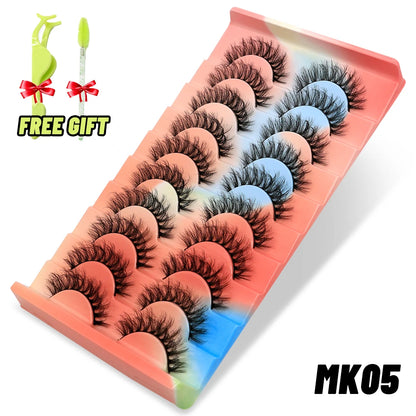 Lashes 5/10 Pairs 3D Mink Lashes Fluffy Soft Wispy Volume Natural long E-girls False Eyelashes Eye Lashes Reusable lashes Makeup