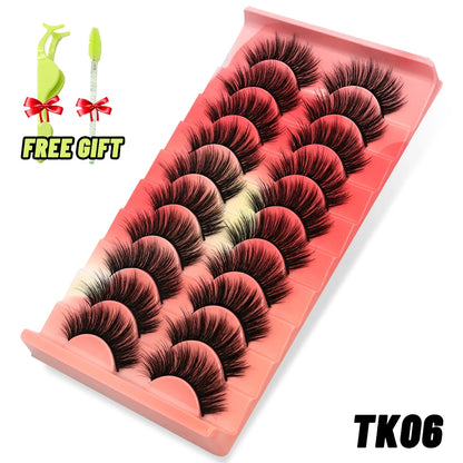 Lashes 5/10 Pairs 3D Mink Lashes Fluffy Soft Wispy Volume Natural long E-girls False Eyelashes Eye Lashes Reusable lashes Makeup