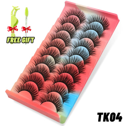 Lashes 5/10 Pairs 3D Mink Lashes Fluffy Soft Wispy Volume Natural long E-girls False Eyelashes Eye Lashes Reusable lashes Makeup