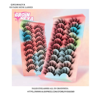 Lashes 5/10 Pairs 3D Mink Lashes Fluffy Soft Wispy Volume Natural long E-girls False Eyelashes Eye Lashes Reusable lashes Makeup