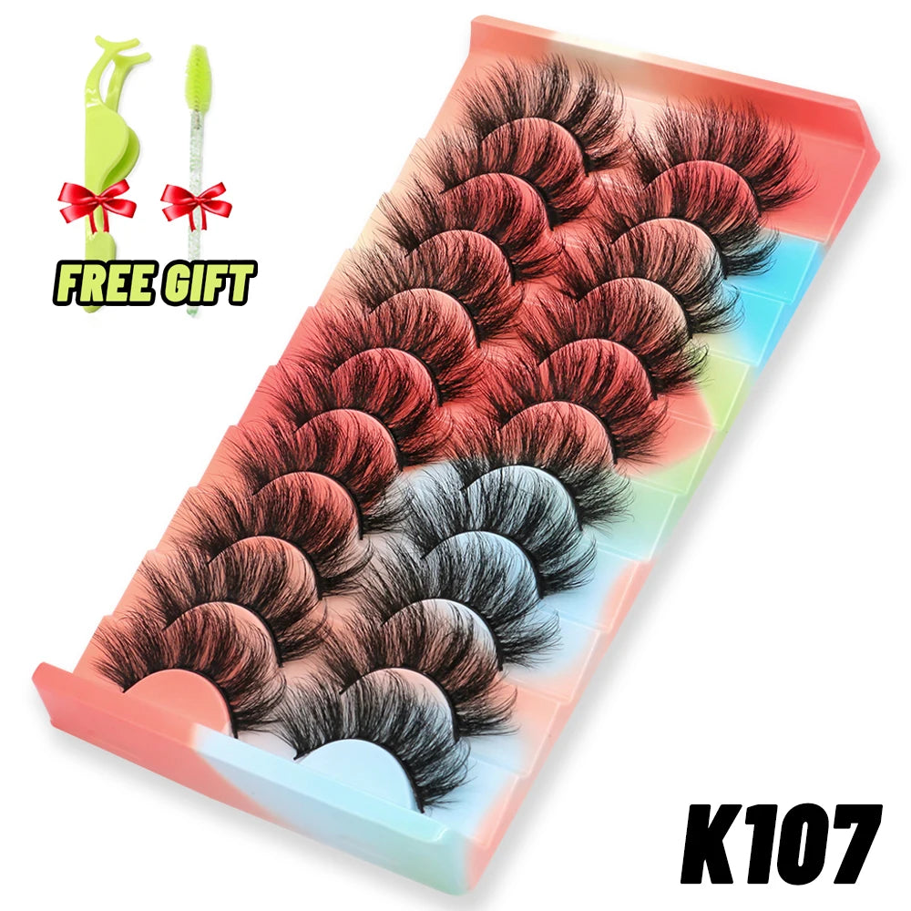 Lashes 5/10 Pairs 3D Mink Lashes Fluffy Soft Wispy Volume Natural long E-girls False Eyelashes Eye Lashes Reusable lashes Makeup