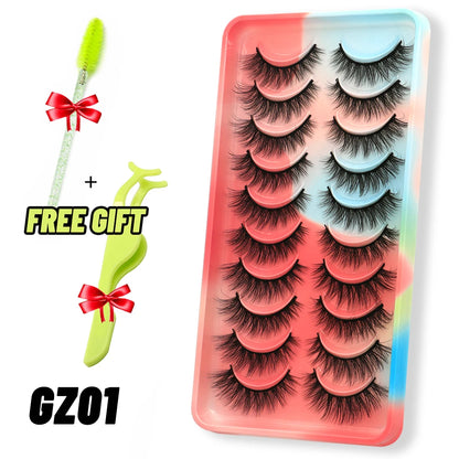 Lashes 5/10 Pairs 3D Mink Lashes Fluffy Soft Wispy Volume Natural long E-girls False Eyelashes Eye Lashes Reusable lashes Makeup