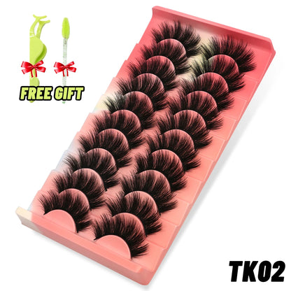 Lashes 5/10 Pairs 3D Mink Lashes Fluffy Soft Wispy Volume Natural long E-girls False Eyelashes Eye Lashes Reusable lashes Makeup