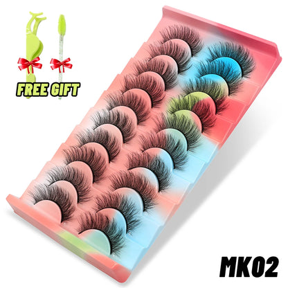 Lashes 5/10 Pairs 3D Mink Lashes Fluffy Soft Wispy Volume Natural long E-girls False Eyelashes Eye Lashes Reusable lashes Makeup