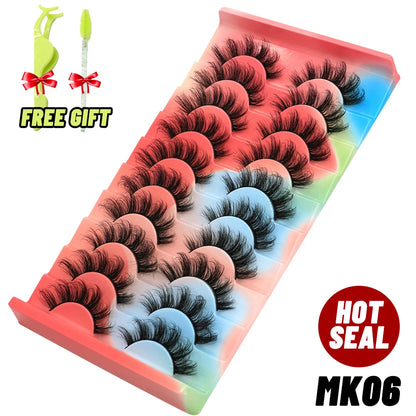 Lashes 5/10 Pairs 3D Mink Lashes Fluffy Soft Wispy Volume Natural long E-girls False Eyelashes Eye Lashes Reusable lashes Makeup