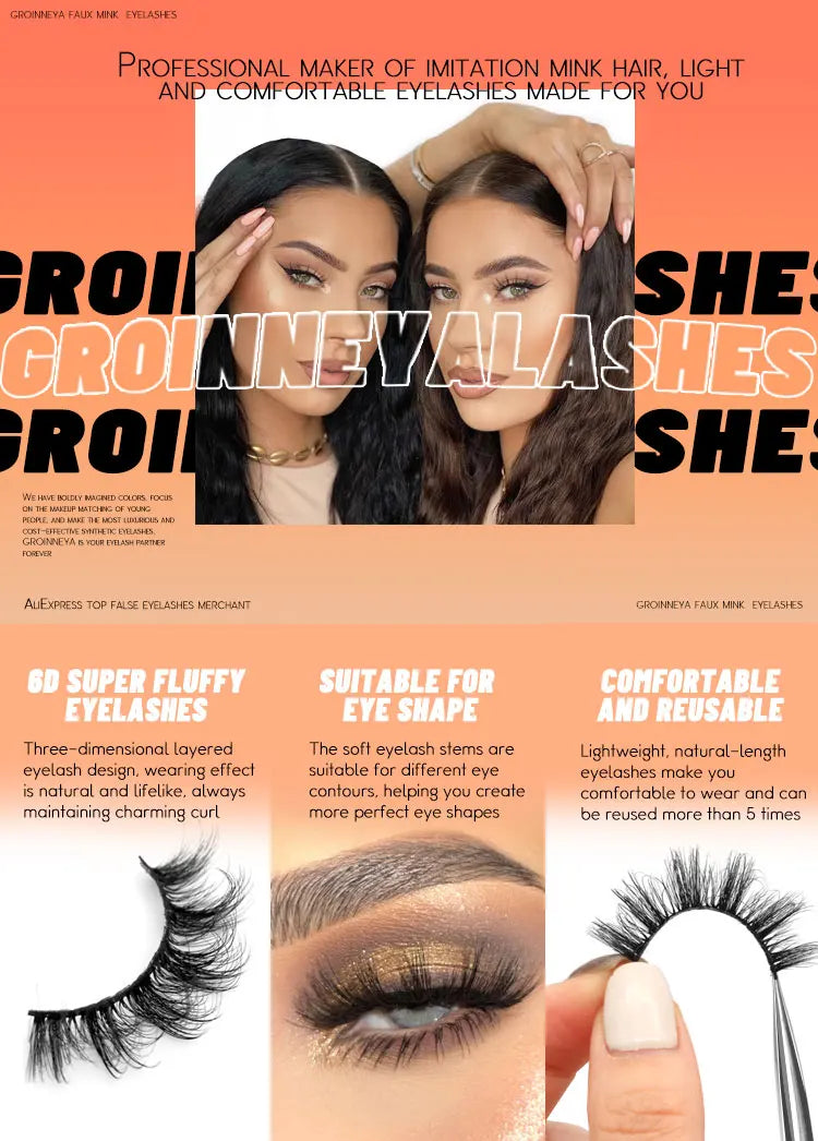 Lashes 5/10 Pairs 3D Mink Lashes Fluffy Soft Wispy Volume Natural long E-girls False Eyelashes Eye Lashes Reusable lashes Makeup
