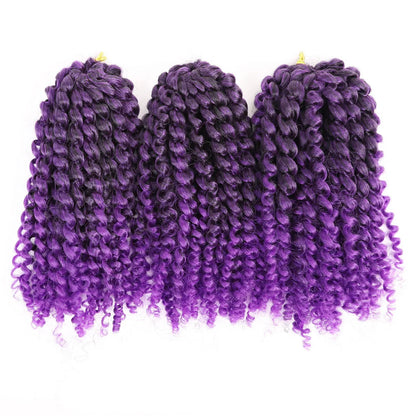 Short 8 Inch Marley Marlybob Crochet Braiding Hair Passion Twist Synthetic Jerry Curl Hair Extensions 3pack/Set for Women