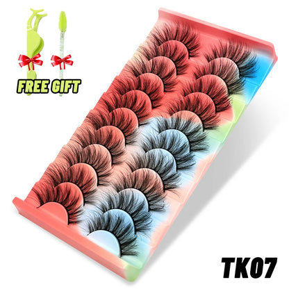 Lashes 5/10 Pairs 3D Mink Lashes Fluffy Soft Wispy Volume Natural long E-girls False Eyelashes Eye Lashes Reusable lashes Makeup