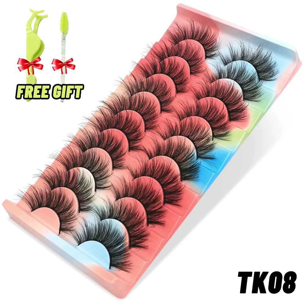 Lashes 5/10 Pairs 3D Mink Lashes Fluffy Soft Wispy Volume Natural long E-girls False Eyelashes Eye Lashes Reusable lashes Makeup