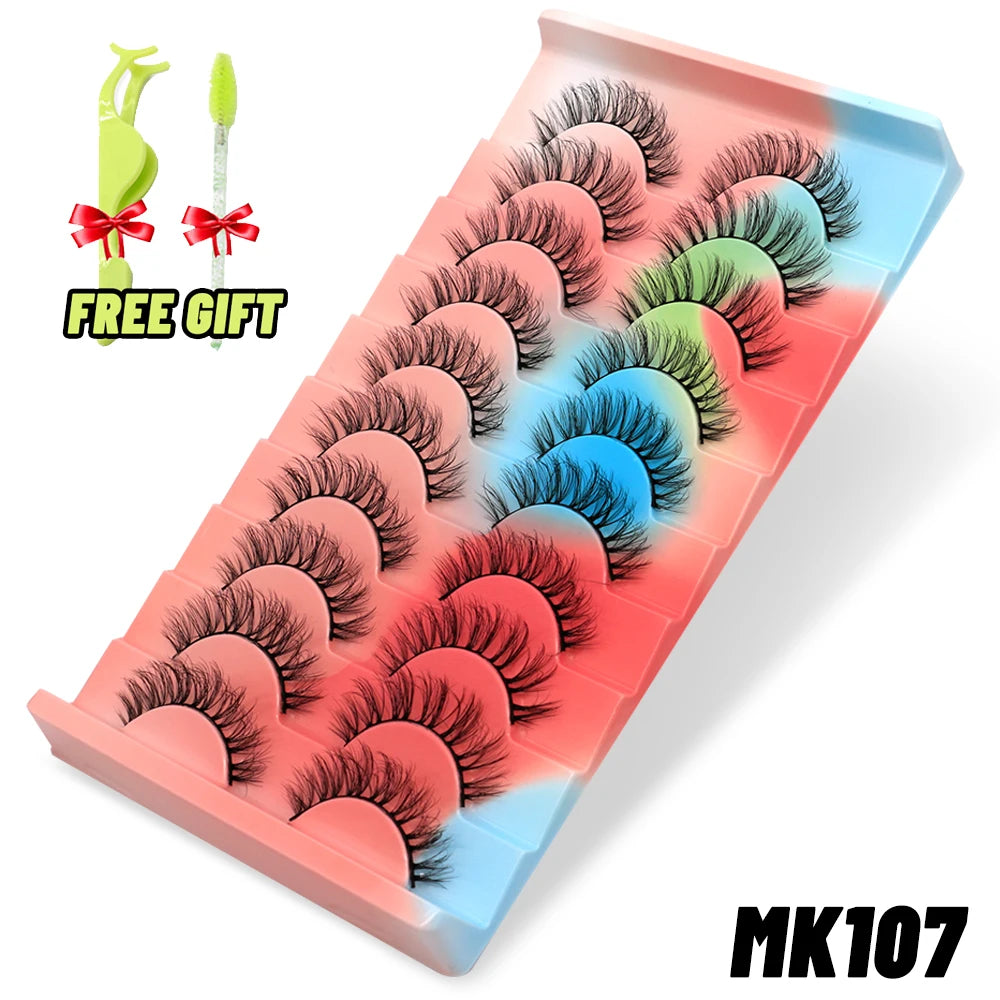Lashes 5/10 Pairs 3D Mink Lashes Fluffy Soft Wispy Volume Natural long E-girls False Eyelashes Eye Lashes Reusable lashes Makeup
