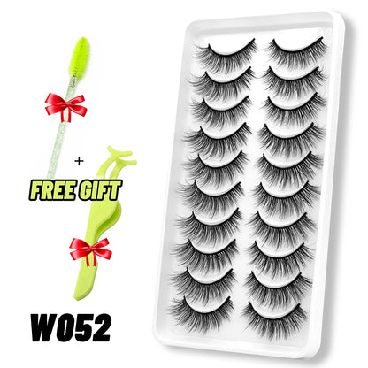 Lashes 5/10 Pairs 3D Mink Lashes Fluffy Soft Wispy Volume Natural long E-girls False Eyelashes Eye Lashes Reusable lashes Makeup
