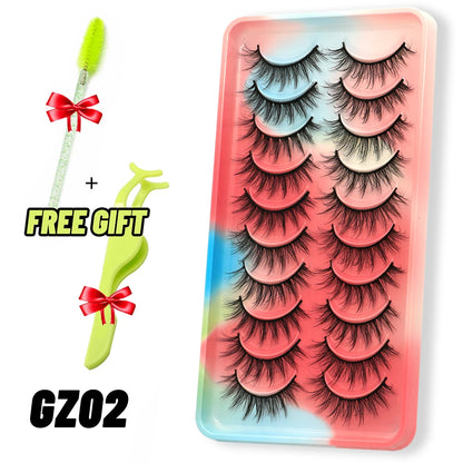 Lashes 5/10 Pairs 3D Mink Lashes Fluffy Soft Wispy Volume Natural long E-girls False Eyelashes Eye Lashes Reusable lashes Makeup