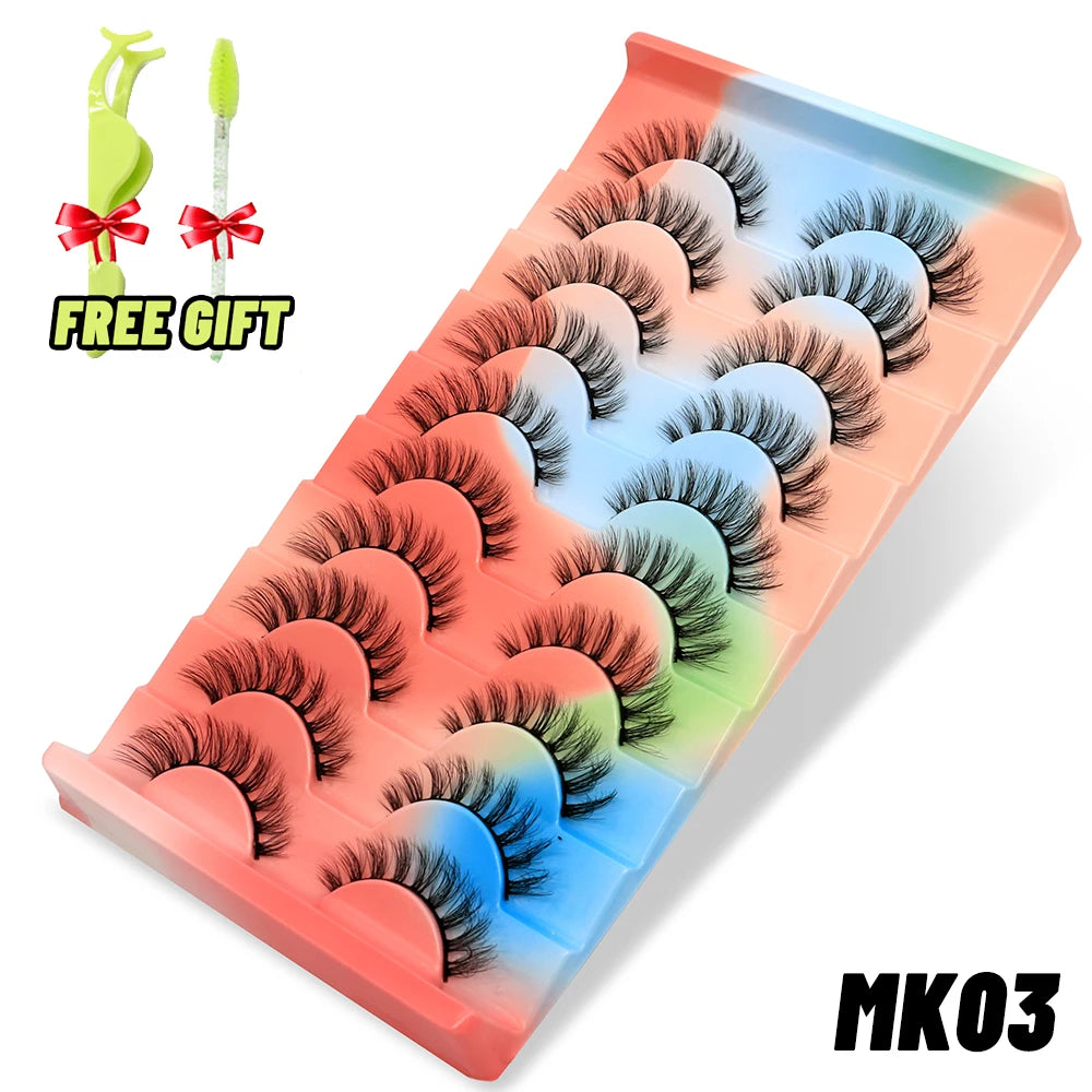 Lashes 5/10 Pairs 3D Mink Lashes Fluffy Soft Wispy Volume Natural long E-girls False Eyelashes Eye Lashes Reusable lashes Makeup