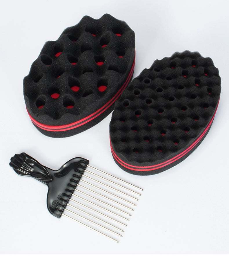 Black Hot Sponge Care Tool Comb Hair Shovel Curly Hair Rub Head Wipe Hair Barber Shop Supplies Small Particles