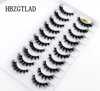 10 pairs Lashes Fluffy Soft Russian volumes Mink Lashes 3D Mink Eyelashes Lashes Reusable Fluffy False Lashes russian extensions