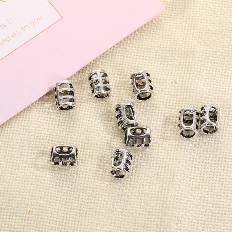 5Pcs/bag Metal Hair Braid Rings Dreadlock Beads Cuffs Tubes 3D Charms Dreadlock Dread Hair Braids Jewelry Decoration Accessories