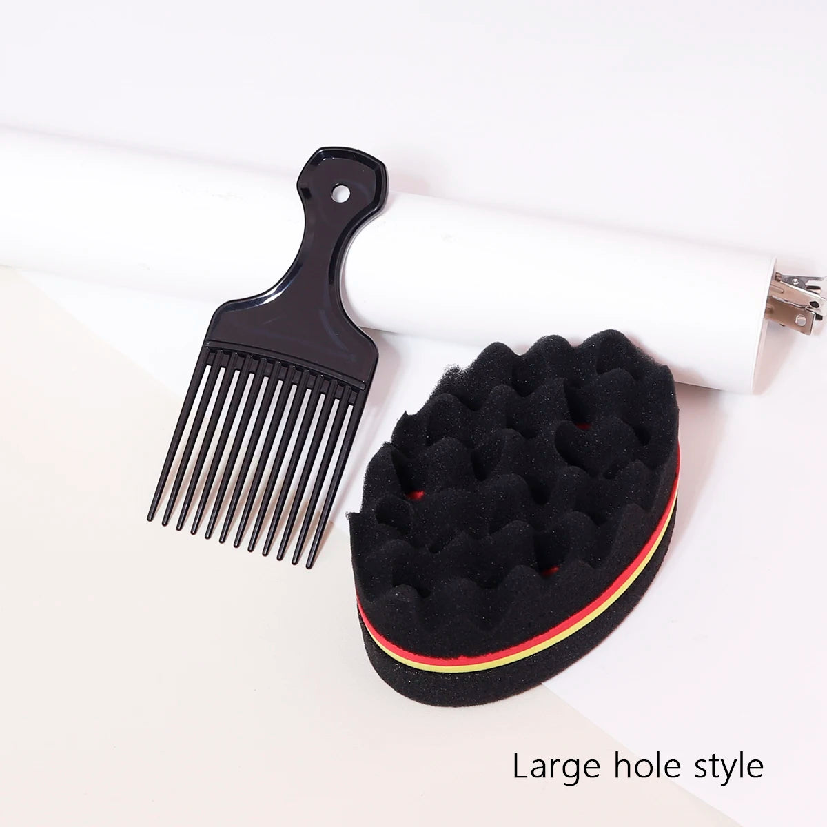 2pcs/set of wide toothed brush combs insertion type comb and African style sponge brush Special for real hair wigs