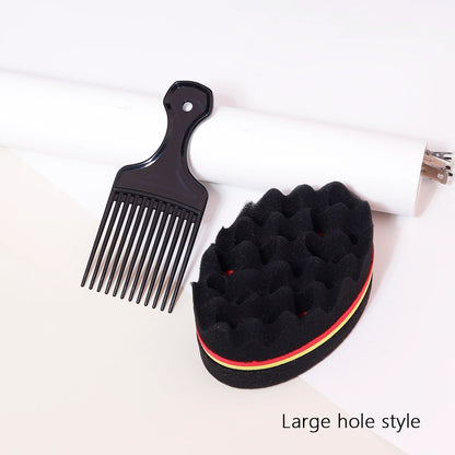 2pcs/set of wide toothed brush combs insertion type comb and African style sponge brush Special for real hair wigs
