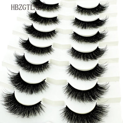 NEW 7Pairs Cat Eye Lashes Faux Mink Eyelashes Natural long Full Strip Lashes Winged End Eye Elongated Fake Lashes Soft Eyelashes