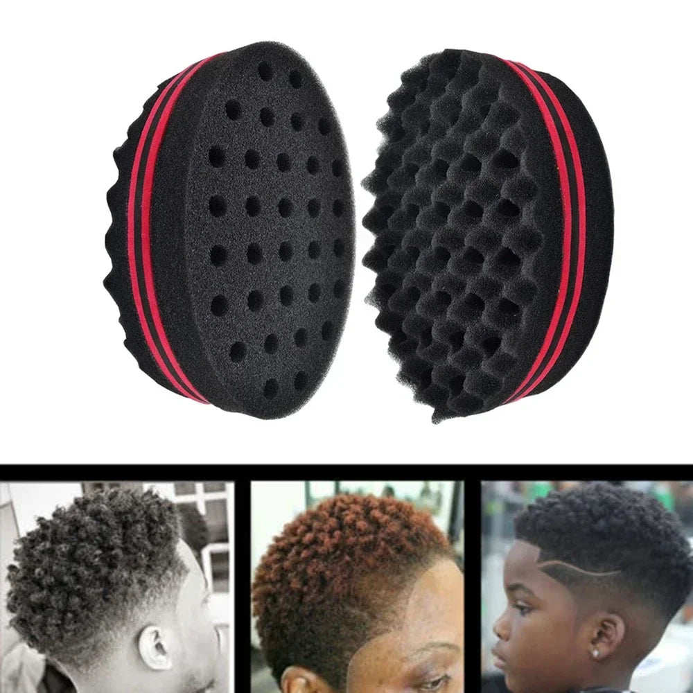 New Double-Sided Magic Twisted Hairbrush Sponge Fashion Styling Oval Dual Use Perforated Curly Sponge Wave Roll Washable Tool