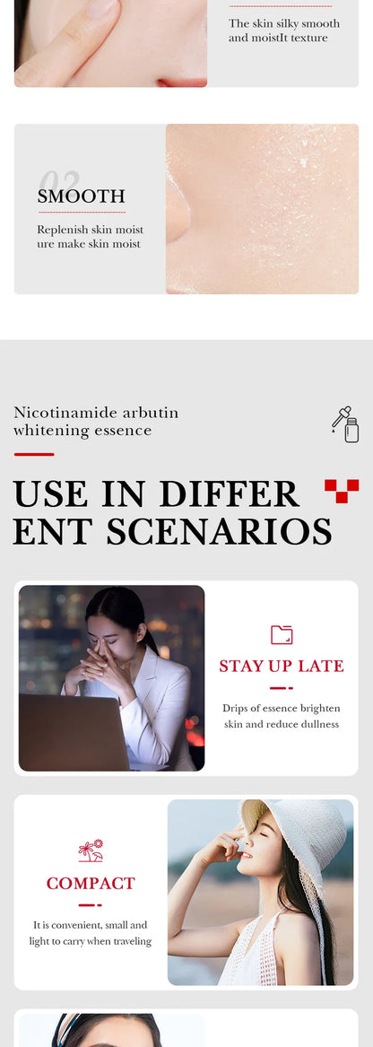 SADOER Arbutin Face Serum Moisturizing Nourishing Firming Brightening Face Serum Facial Essence Skin Care Products
