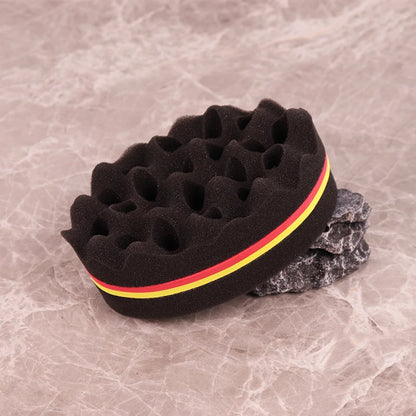 1pcs double-sided magic twist brush sponge hair salon styling oval dual-use perforated curly hair sponge wave hair tool