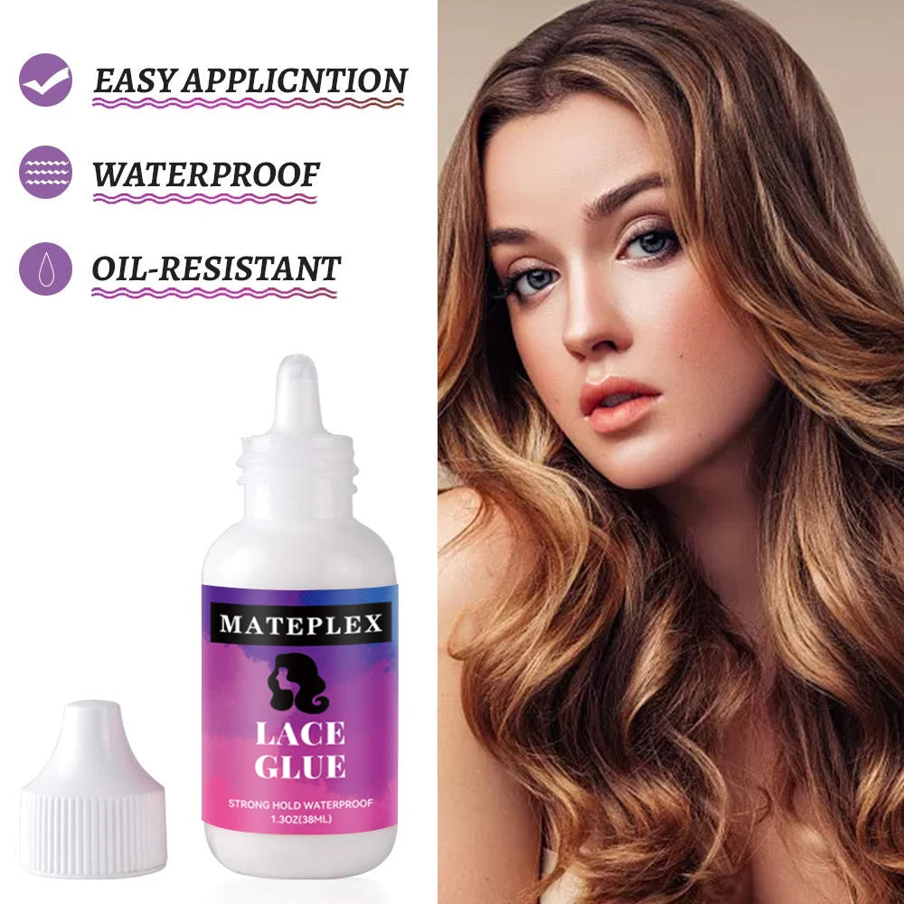 4PCS/Lot Wig Glue for Lace Waterproof Lace Glue Adhesive Strong Hold Hair Edge Control Melt Band Hair Brush Wig Installation Kit