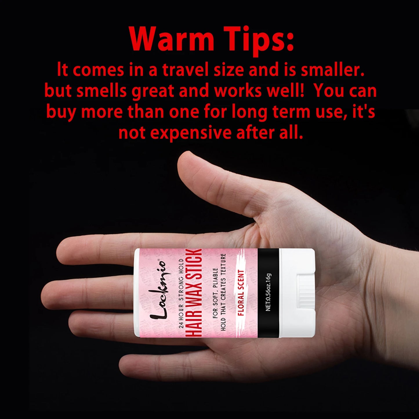 LOCKMIO Floral Scent Wax Stick Styling Smoothing Hair Pomade With Edge Control Brush Kit Anti-Frizz Flyaways For Natural Wigs