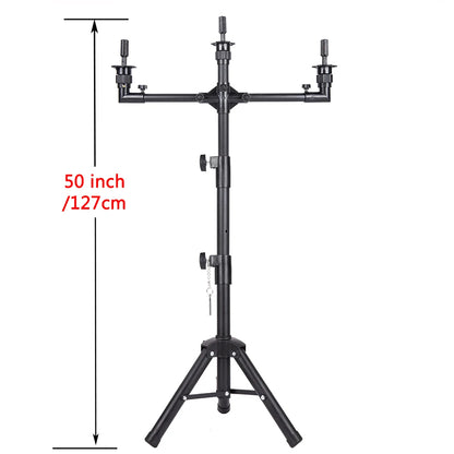 Multifunction Three Holders Wig Stand Wig Tripod Wig Mannequin Head Stand For Canvas Block Mannequin Head / Training Doll Head