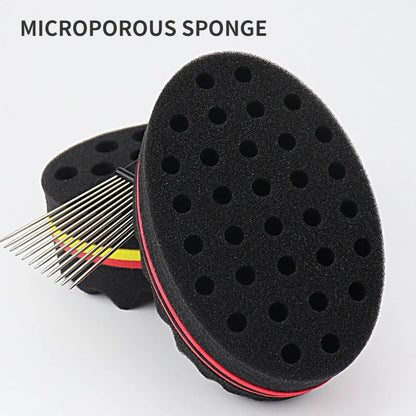 New Oval Double-Side Magic twist hair brush sponge,Sponge Brush for Natural,afro coil wave dread sponge brushes