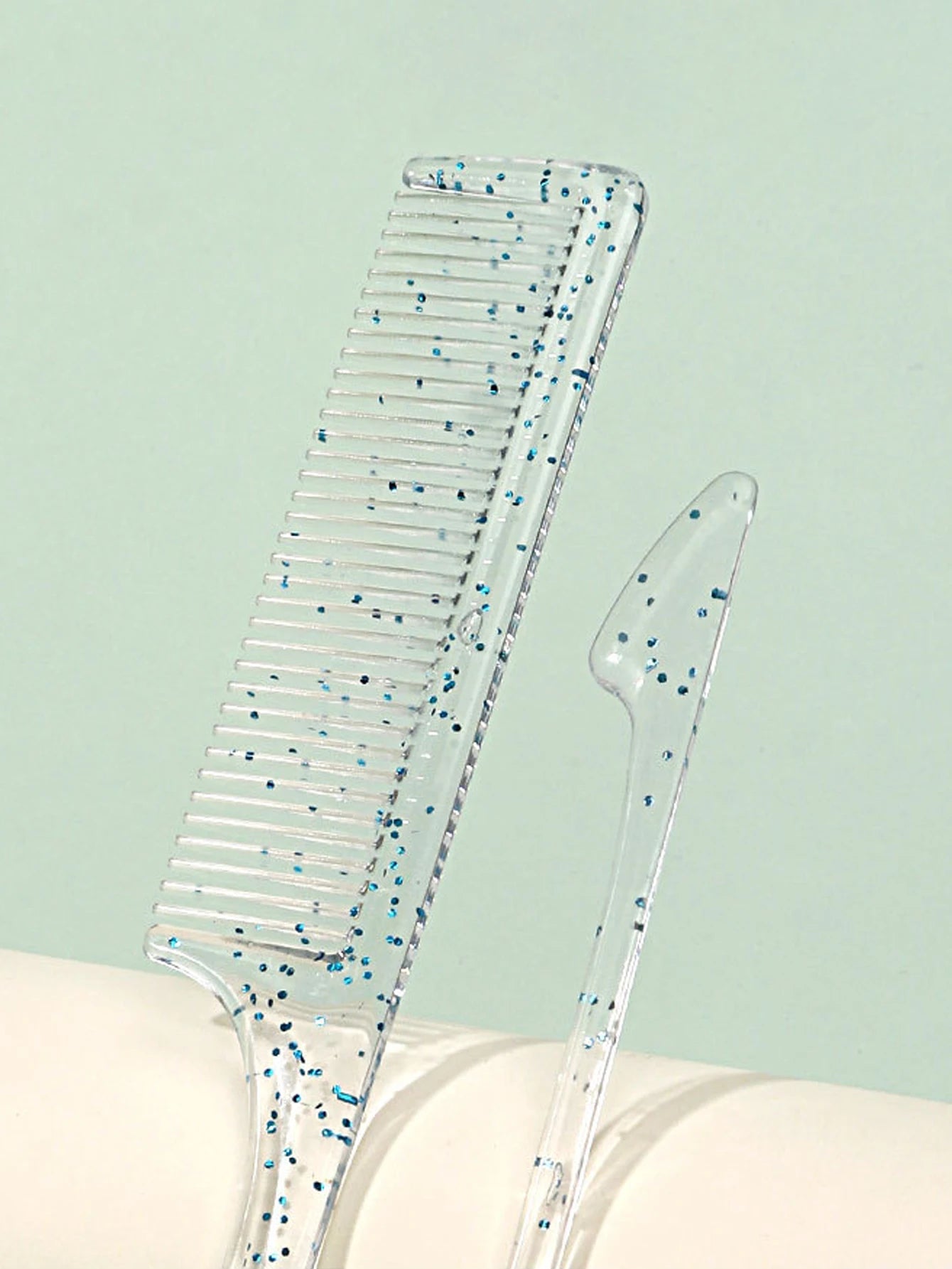 3-piece transparent comb set with double-sided edge control brush  tear brush and pointed tail comb Special for real hair wigs