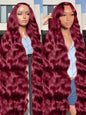 200% Body Wave Wig Burgundy 99J Lace Front