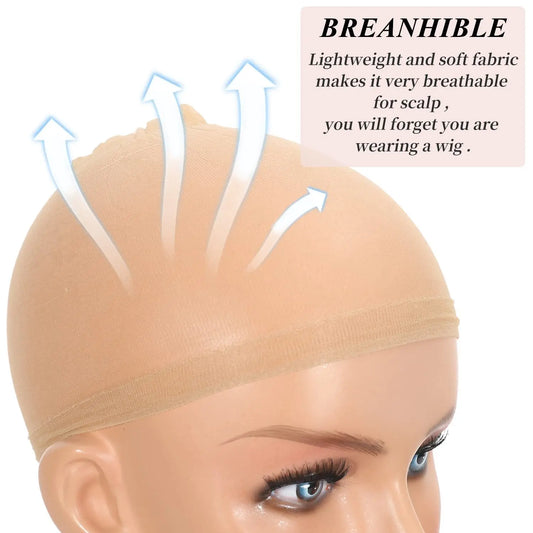 2/8/20Pcs HD Wig Caps High Quality Transparent HD Hair Nets Weave Nylon Stretchy Lace Front Wig Cap for Women Men Light Brown