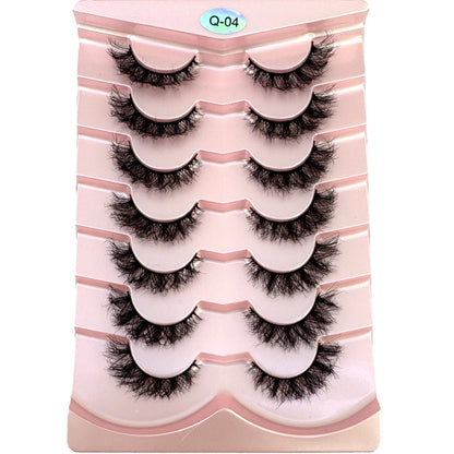 New 7 Pairs Mink Lashes Natural Look False Eyelashes Wispy Cat Eye Lashes Fluffy 3D Mink Lashes Natural Fake Lashes Strip Lashes