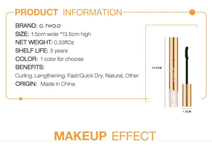 3D Mascara Lengthening Black Lash Eyelash Extension Eye Lashes Brush Beauty Makeup Long-wearing Gold Color Mascara