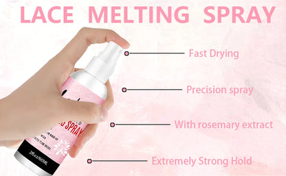 LOCKMIO 60ML Fast Dry Melting Spray Lace Glue Adhesive Long Lasting Hold Wig Mesh Adhesive Cosplay Wig Installation Fixing Agent