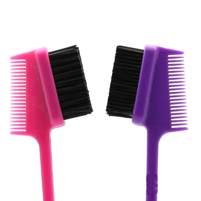 10PCS Multicolor Double Sided 3 in 1 Edge Control Hair Comb Hair Styling Eyebrow Combing Hair Brush Hairdressing Beauty Tools