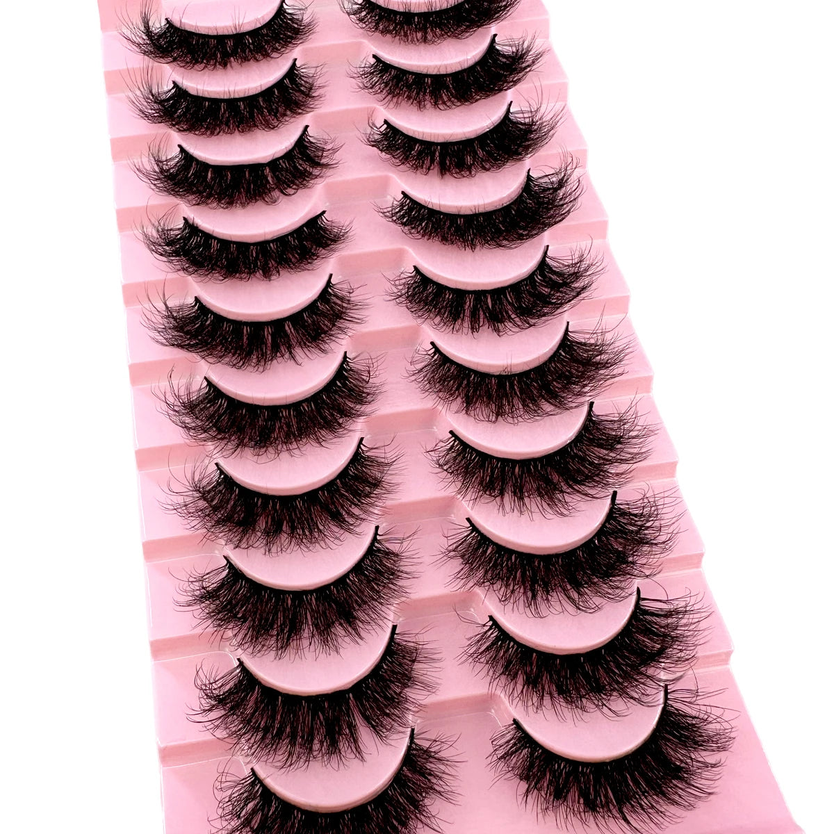 10Pairs 8D Mink Lashes Natural Mink False Eyelashes Dramatic Volume Fake Eyelash Extension Faux Cils Wholesale Makeup Tool