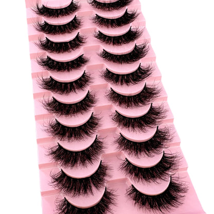10Pairs 8D Mink Lashes Natural Mink False Eyelashes Dramatic Volume Fake Eyelash Extension Faux Cils Wholesale Makeup Tool