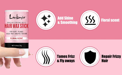 LOCKMIO Floral Scent Wax Stick Styling Smoothing Hair Pomade With Edge Control Brush Kit Anti-Frizz Flyaways For Natural Wigs