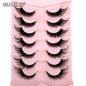NEW 7Pairs Cat Eye Lashes Faux Mink Eyelashes Natural long Full Strip Lashes Winged End Eye Elongated Fake Lashes Soft Eyelashes