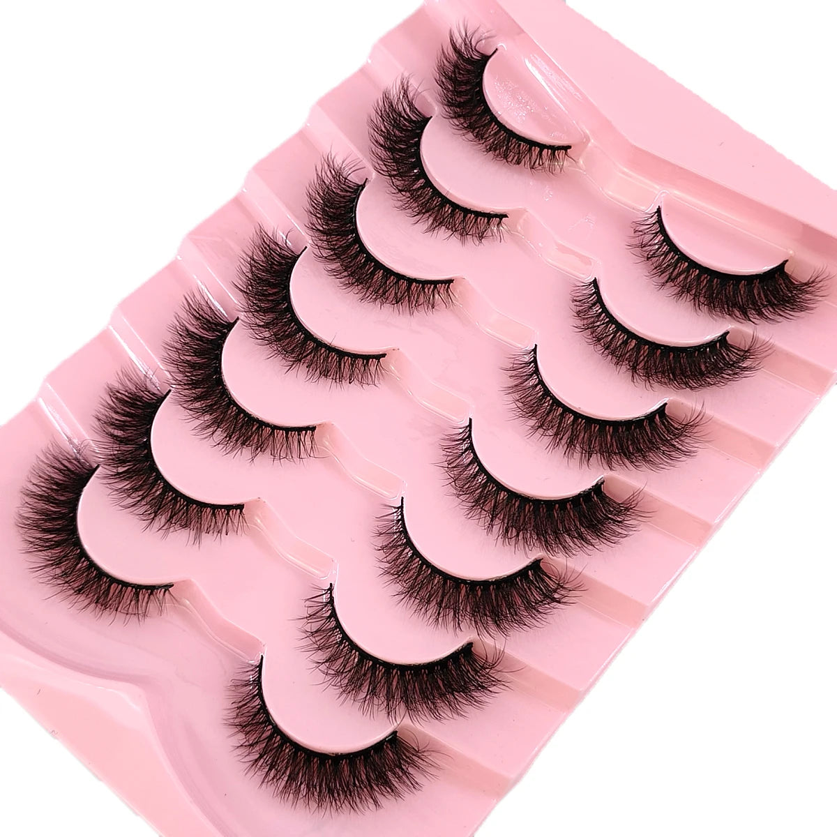 New 7 Pairs Mink Lashes Natural Look False Eyelashes Wispy Cat Eye Lashes Fluffy 3D Mink Lashes Natural Fake Lashes Strip Lashes